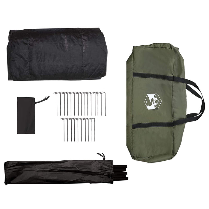 Cort de Familie Verde Army 8 persoane Bumbac sintetic WALTI