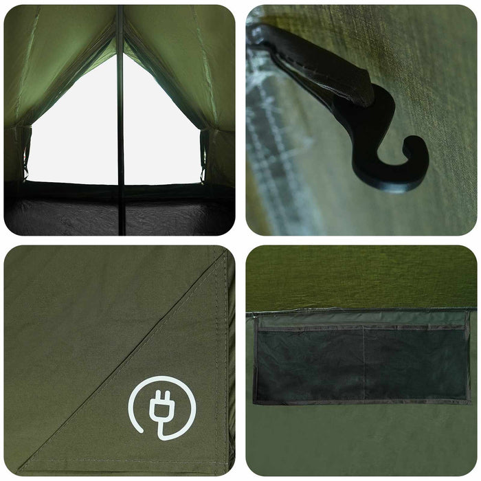Cort de Familie Verde Army 10 persoane Bumbac sintetic WALTI
