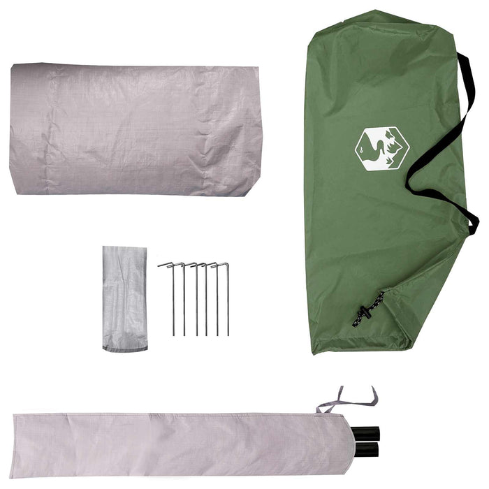 Cort tunel Verde 2 persoane Poliester 185T cu acoperire PU - WALTI WALTI