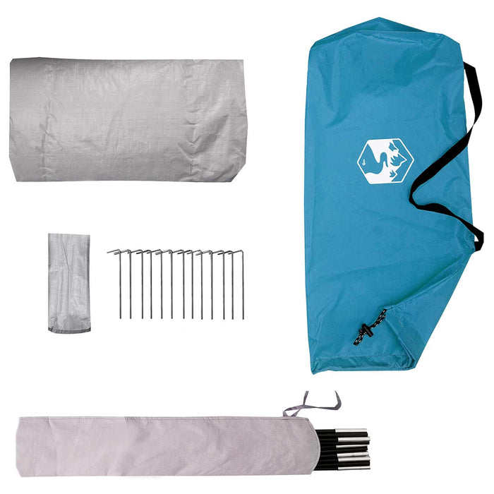 Cort de backpacking albastru 4 persoane WALTI