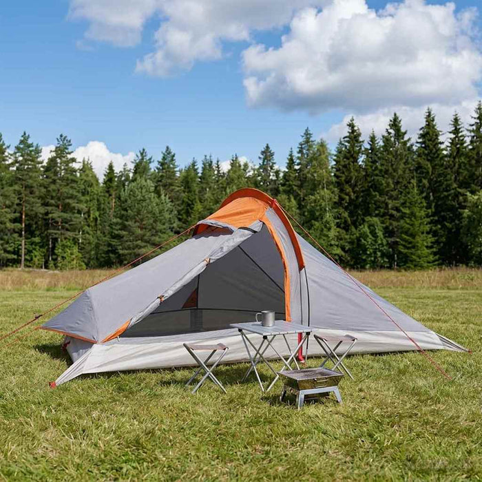 Cort de backpacking Gri și Portocalie 4 persoane WALTI