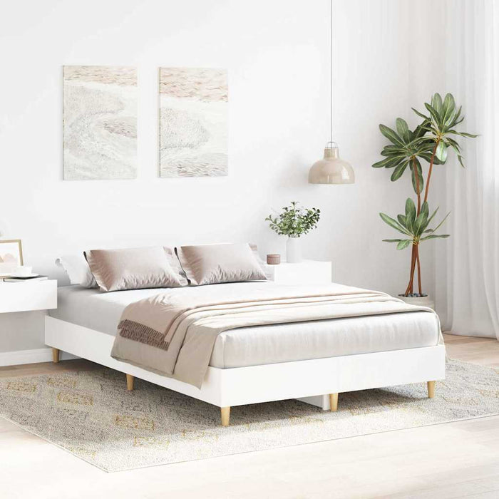 Cadru de pat Alb 137 x 190 cm Lemn compozit - WALTI WALTI