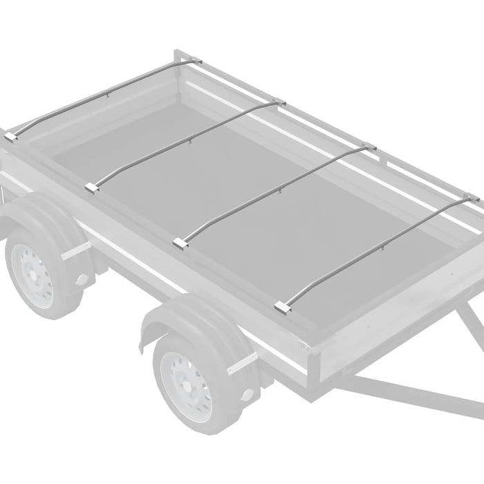 Brățară de prelată pentru remorci 4 pcs Argintiu 100-145 cm WALTI