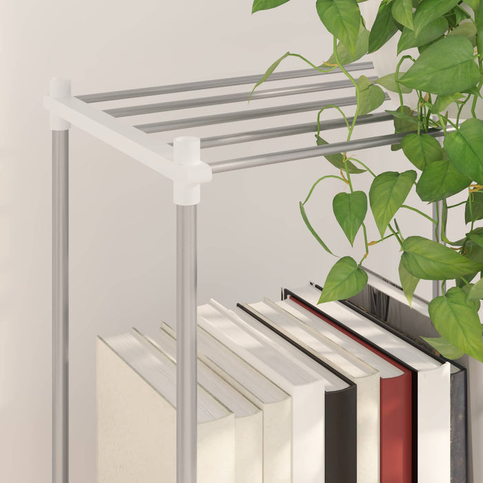 Raft tubular cu depozitare Alb 42,5 x 27 x 91,5 cm Aluminiu - WALTI WALTI