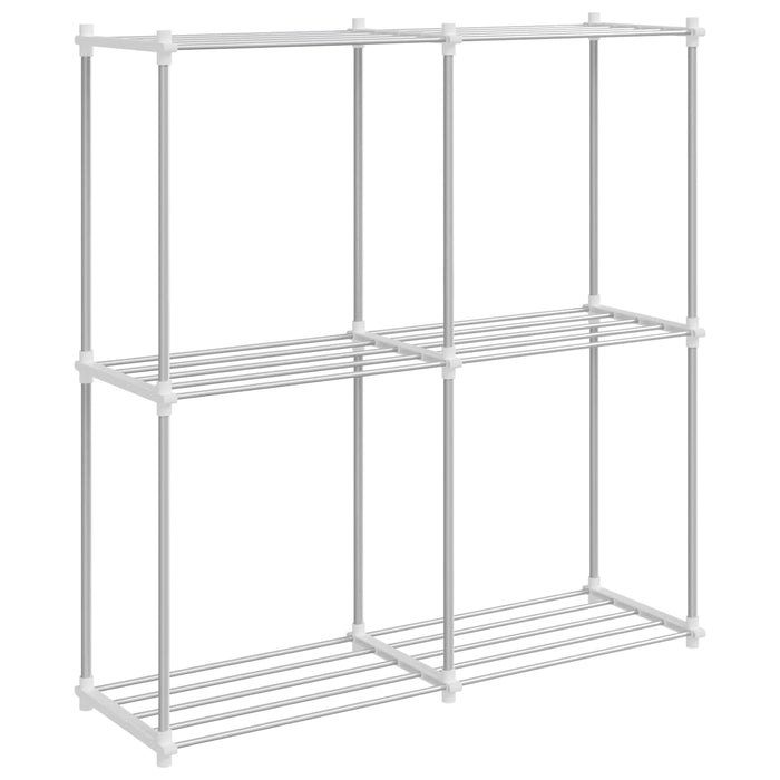 Raft tubular cu depozitare Alb 86 x 27 x 90 cm Aluminiu - WALTI WALTI