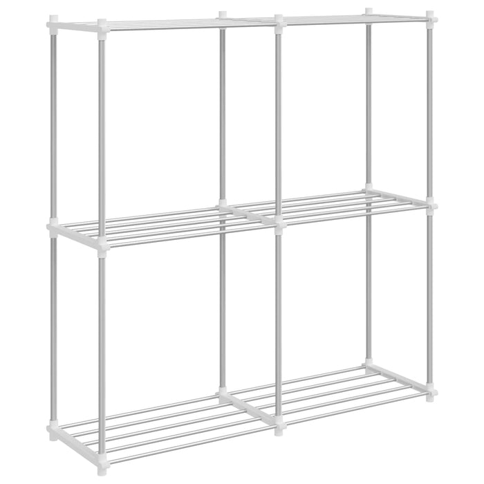 Raft tubular cu depozitare Alb 86 x 27 x 90 cm Aluminiu - WALTI WALTI