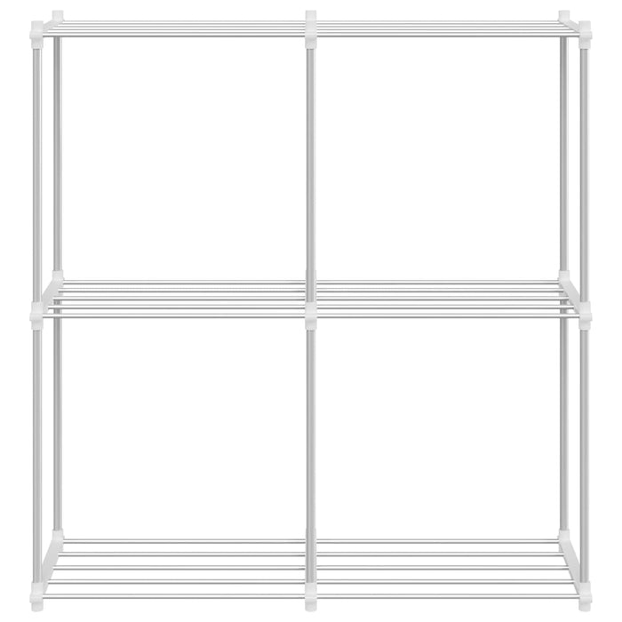 Raft tubular cu depozitare Alb 86 x 27 x 90 cm Aluminiu - WALTI WALTI