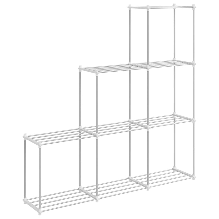 Raft tubular cu depozitare Alb 129 x 27 x 132 cm Aluminiu - WALTI WALTI
