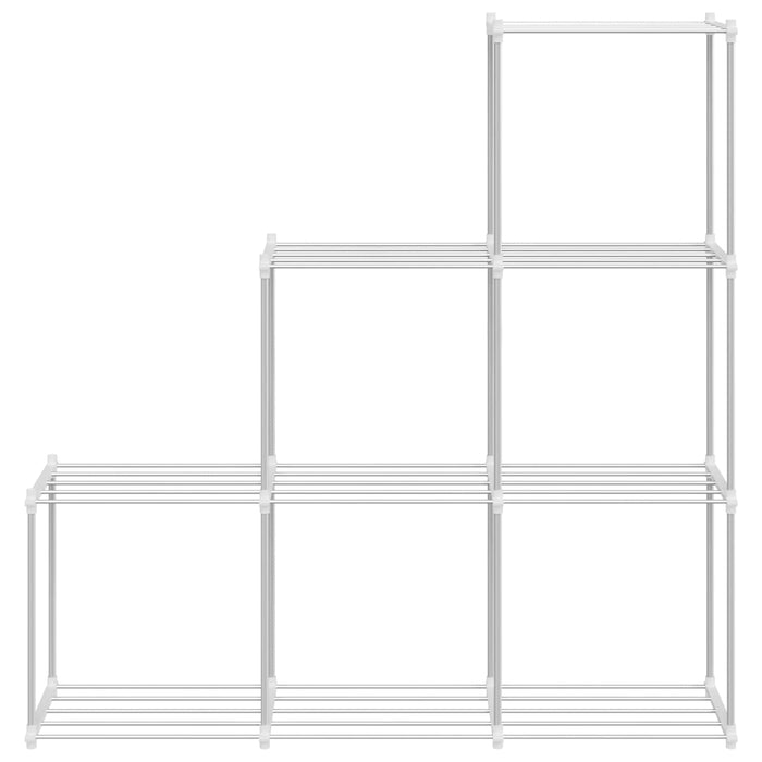 Raft tubular cu depozitare Alb 129 x 27 x 132 cm Aluminiu - WALTI WALTI
