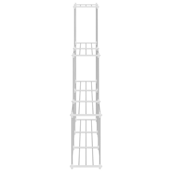 Raft tubular cu depozitare Alb 129 x 27 x 132 cm Aluminiu - WALTI WALTI