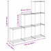 Raft tubular cu depozitare Alb 129 x 27 x 132 cm Aluminiu - WALTI WALTI