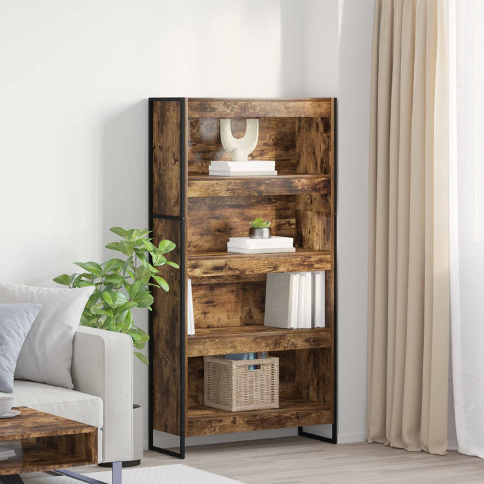 Dulap pentru cărți 2 pcs Stejar fumuriu 80 x 30 x 155 cm - WALTI WALTI