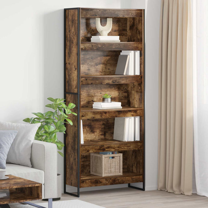 Dulap pentru cărți 2 pcs Stejar fumuriu 80 x 30 x 155 cm - WALTI WALTI