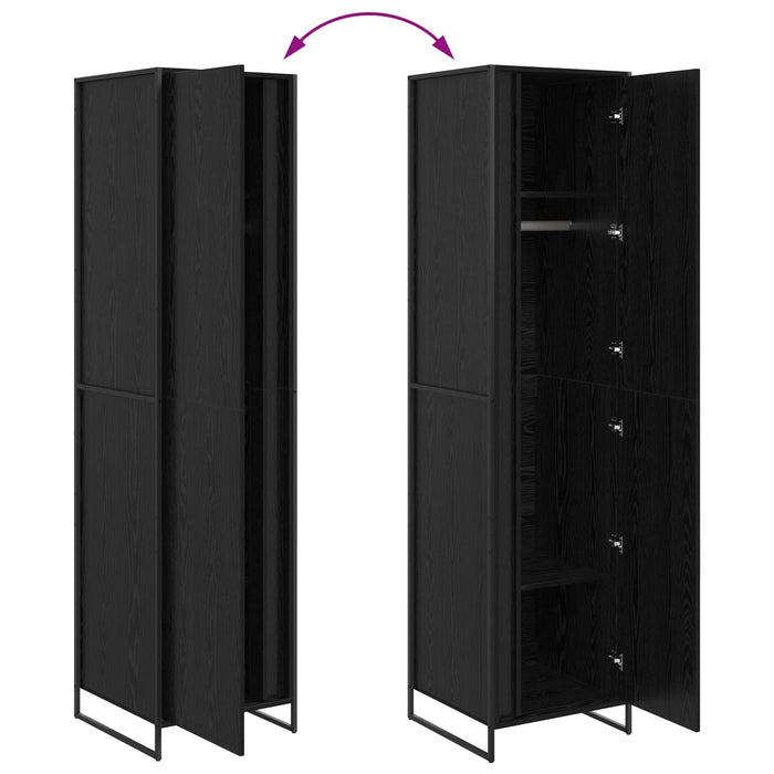 Dressing 2 pcs Stejar Negru 50 x 50 x 200 cm Lemn compozit - WALTI WALTI