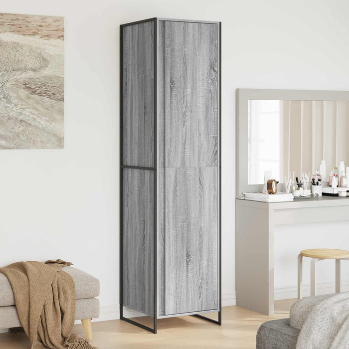 Dressing cu ușă 2 pcs Gri Sonoma 50 x 50 x 200 cm Lemn compozit - WALTI WALTI