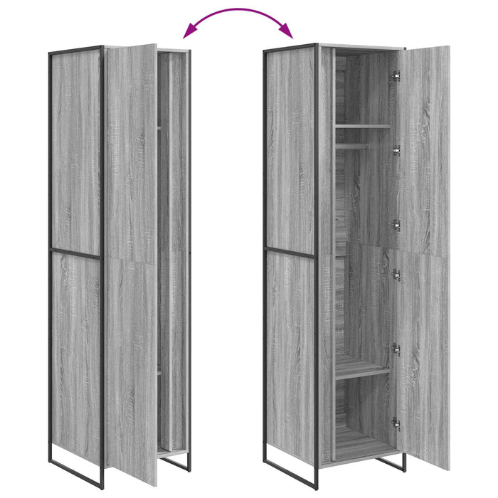 Dressing cu ușă 2 pcs Gri Sonoma 50 x 50 x 200 cm Lemn compozit - WALTI WALTI