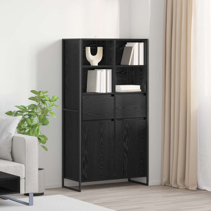 Bufet 2 pcs Stejar Negru 81 x 36 x 150.5 cm Lemn compozit - WALTI WALTI