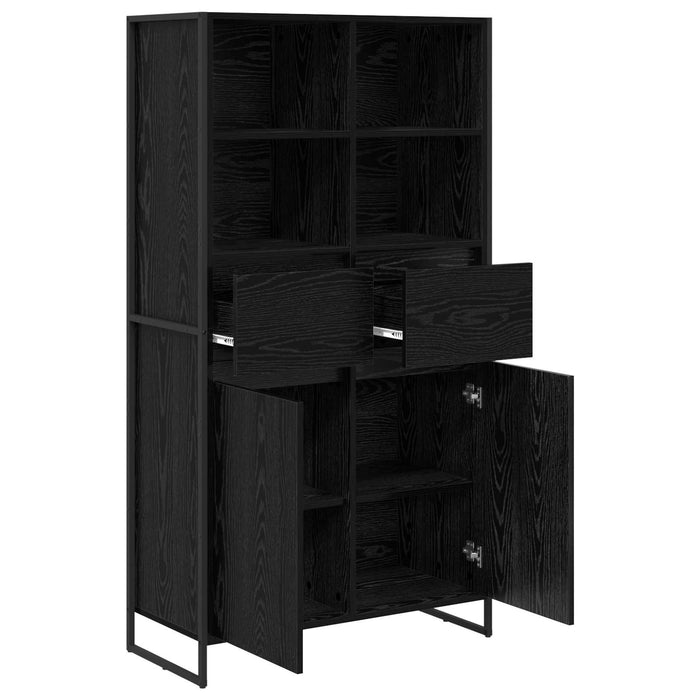 Bufet 2 pcs Stejar Negru 81 x 36 x 150.5 cm Lemn compozit - WALTI WALTI
