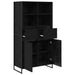 Bufet 2 pcs Stejar Negru 81 x 36 x 150.5 cm Lemn compozit - WALTI WALTI