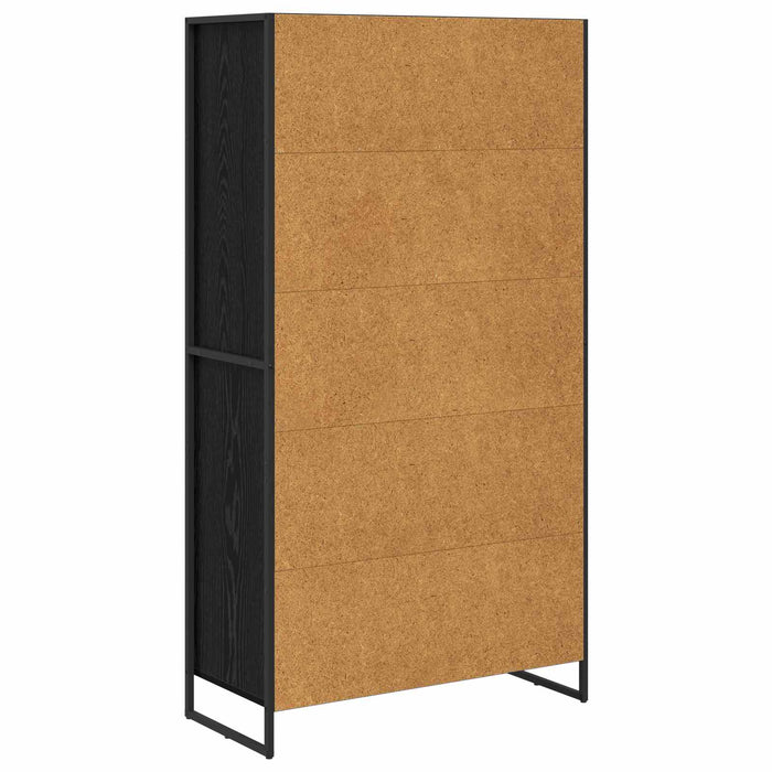 Bufet 2 pcs Stejar Negru 81 x 36 x 150.5 cm Lemn compozit - WALTI WALTI