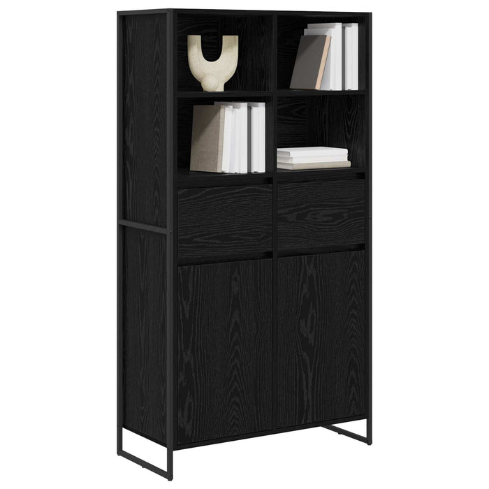 Bufet 2 pcs Stejar Negru 81 x 36 x 150.5 cm Lemn compozit - WALTI WALTI