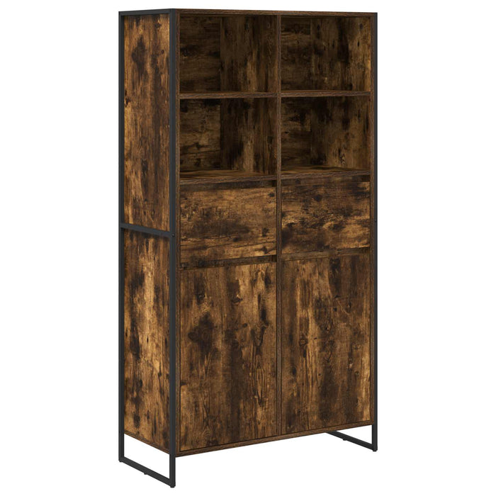 Bufet 2 pcs Stejar fumuriu 81 x 36 x 150.5 cm Lemn compozit - WALTI WALTI