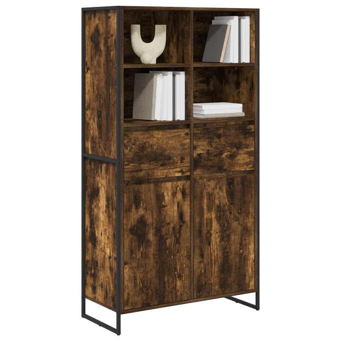 Bufet 2 pcs Stejar fumuriu 81 x 36 x 150.5 cm Lemn compozit - WALTI WALTI