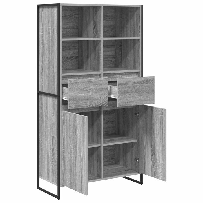 Bufet 2 pcs Gri Sonoma 81 x 36 x 150.5 cm Lemn compozit - WALTI WALTI