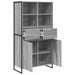 Bufet 2 pcs Gri Sonoma 81 x 36 x 150.5 cm Lemn compozit - WALTI WALTI