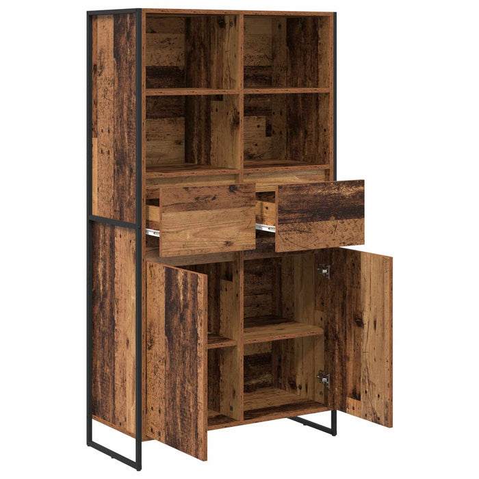 Bufet 2 pcs Lemn Vechi 81 x 36 x 150.5 cm Lemn compozit - WALTI WALTI