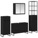 Set de mobilier pentru baie cu raft Stejar Negru Lemn compozit - WALTI WALTI