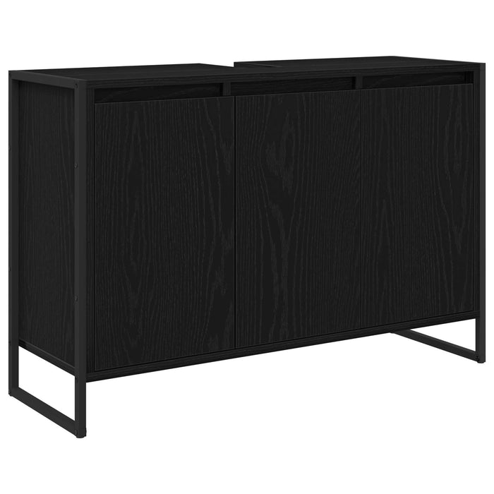 Set de mobilier pentru baie cu raft Stejar Negru Lemn compozit - WALTI WALTI