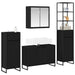 Set de mobilier pentru baie cu raft Stejar Negru Lemn compozit - WALTI WALTI
