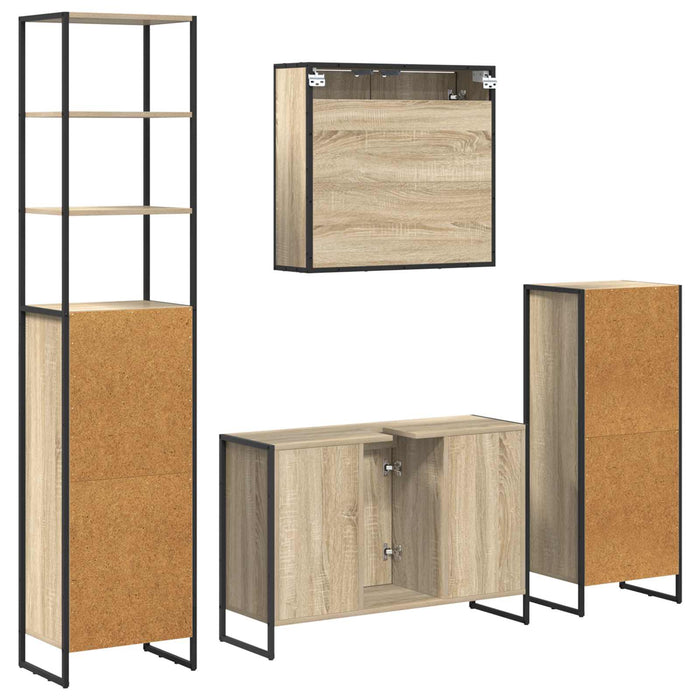 Set de mobilier pentru baie cu raft Stejar Sonoma Lemn compozit - WALTI WALTI