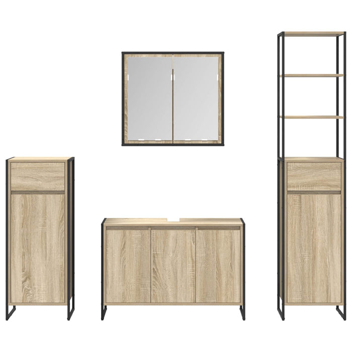 Set de mobilier pentru baie cu raft Stejar Sonoma Lemn compozit - WALTI WALTI