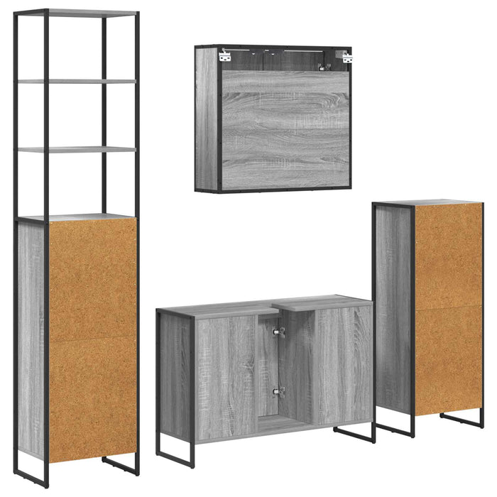 Set de mobilier pentru baie cu sertar Gri Sonoma Lemn compozit - WALTI WALTI