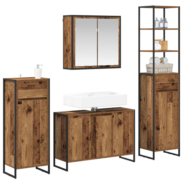 Set de mobilier pentru baie cu sertar Lemn vechi Lemn compozit - WALTI WALTI