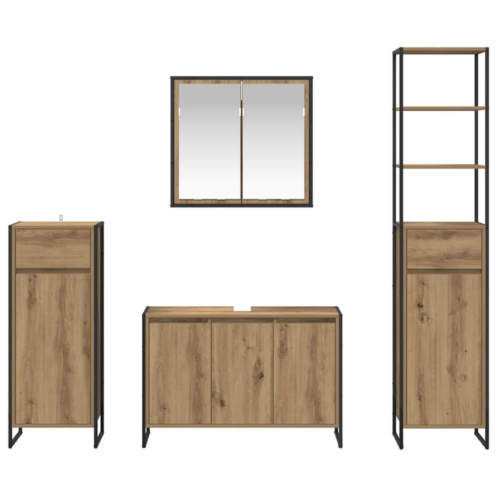 Set de mobilier pentru baie Stejar Artizanal Lemn compozit - WALTI WALTI