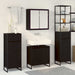 Set de mobilier pentru baie cu raft Stejar Negru Lemn compozit - WALTI WALTI