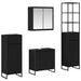 Set de mobilier pentru baie cu raft Stejar Negru Lemn compozit - WALTI WALTI