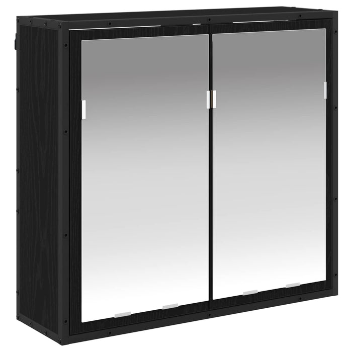 Set de mobilier pentru baie cu raft Stejar Negru Lemn compozit - WALTI WALTI