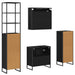 Set de mobilier pentru baie cu raft Stejar Negru Lemn compozit - WALTI WALTI