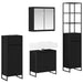 Set de mobilier pentru baie cu raft Stejar Negru Lemn compozit - WALTI WALTI