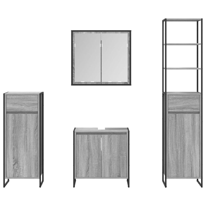 Set de mobilier pentru baie cu sertar Gri Sonoma Lemn compozit - WALTI WALTI