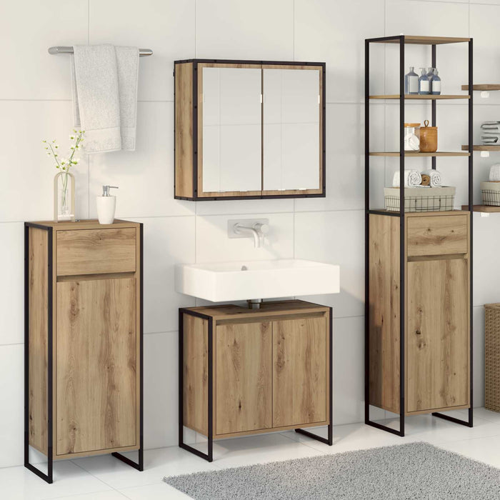 Set de mobilier pentru baie Stejar Artizanal Lemn compozit - WALTI WALTI