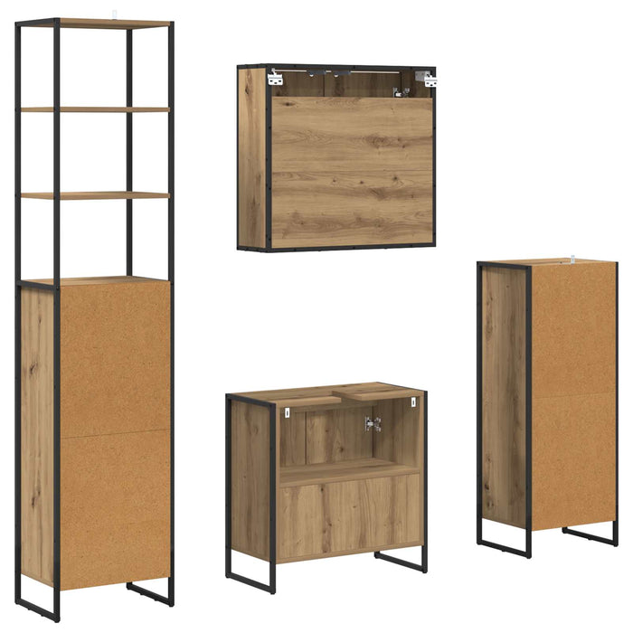Set de mobilier pentru baie Stejar Artizanal Lemn compozit - WALTI WALTI