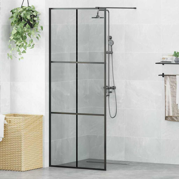 Zid de duș walk-in Negru 80 x 195 cm sticlă securizată - WALTI WALTI