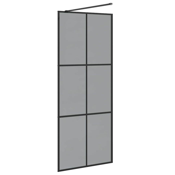 Zid de duș walk-in Negru 80 x 195 cm sticlă securizată - WALTI WALTI