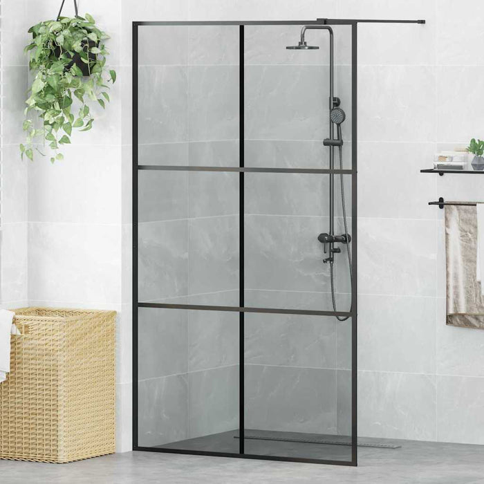 Zid de duș walk-in Negru 115 x 195 cm sticlă securizată - WALTI WALTI