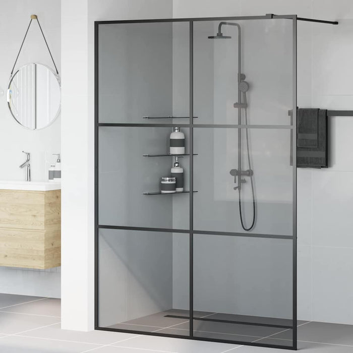 Zid de duș walk-in Negru 140 x 195 cm sticlă securizată - WALTI WALTI